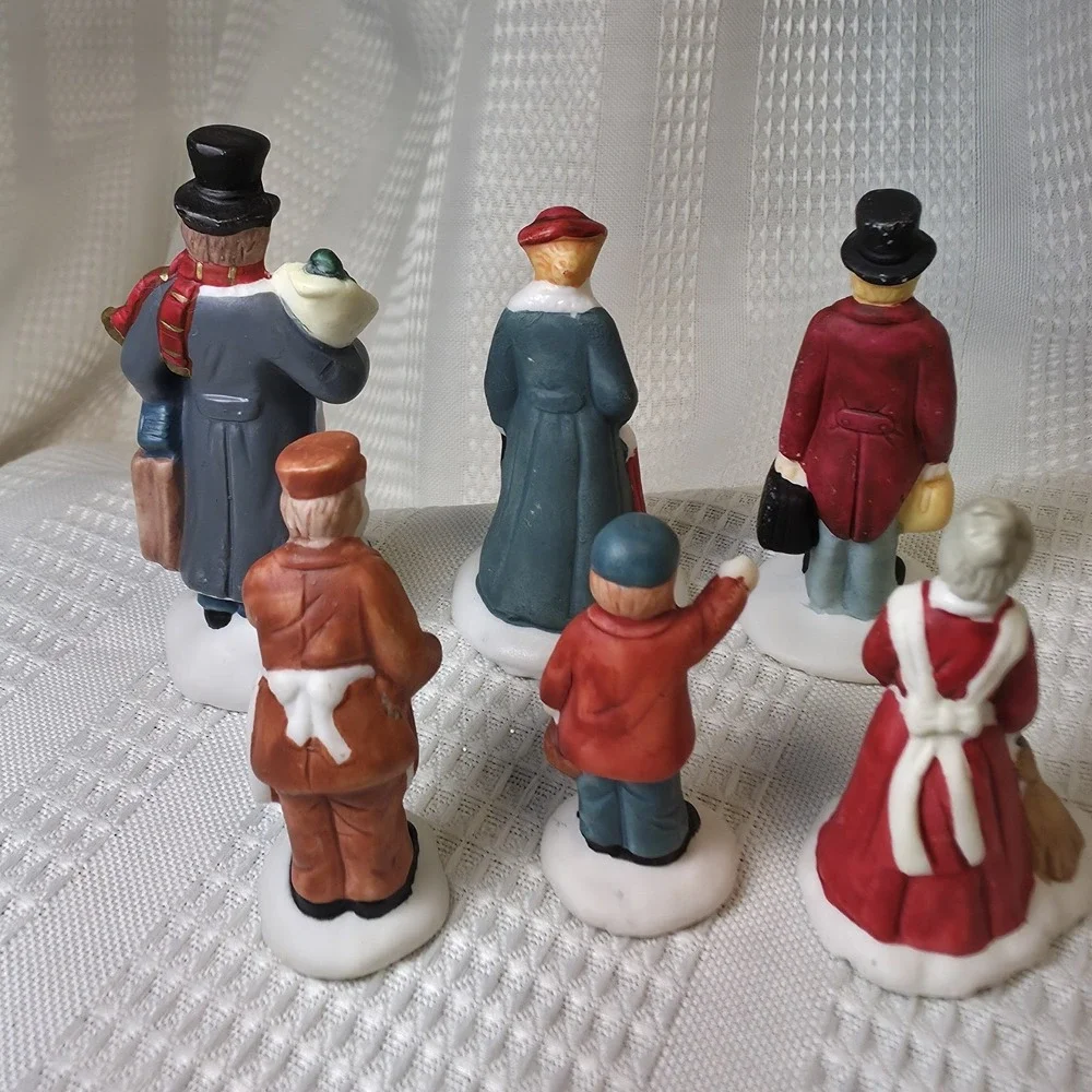 Lemax Christmas Village Vintage Hand Painted Lot‎ Of 6 People Figurines